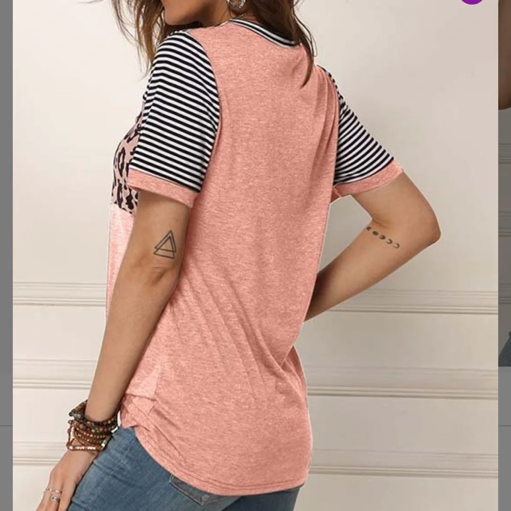 Leopard Colour Block Tee - Picture 2 of 3